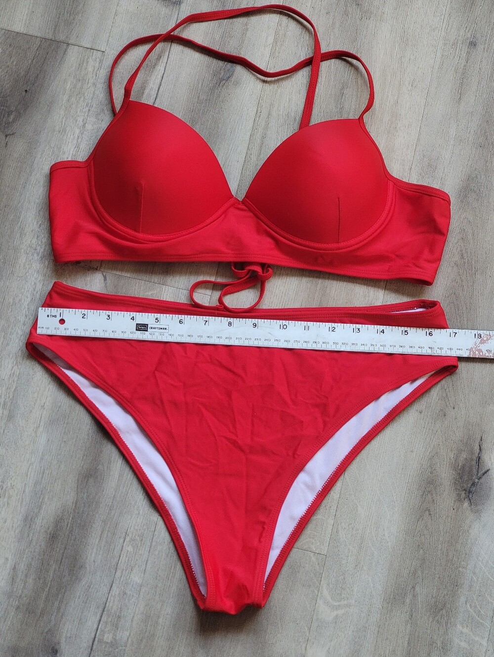 3 FOR $30 Red Women's Bikini Set - Padded Top & Classic Brief